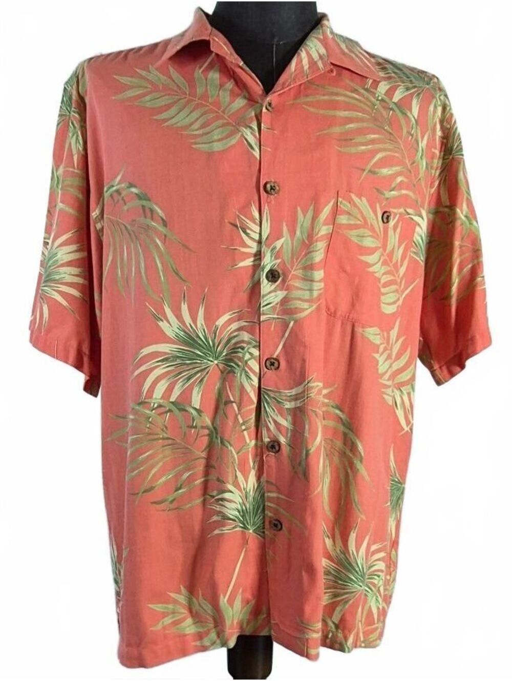 Joe Marlin Men’s Large Hawaiian Palm Print Shirt